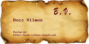 Bocz Vilmos névjegykártya